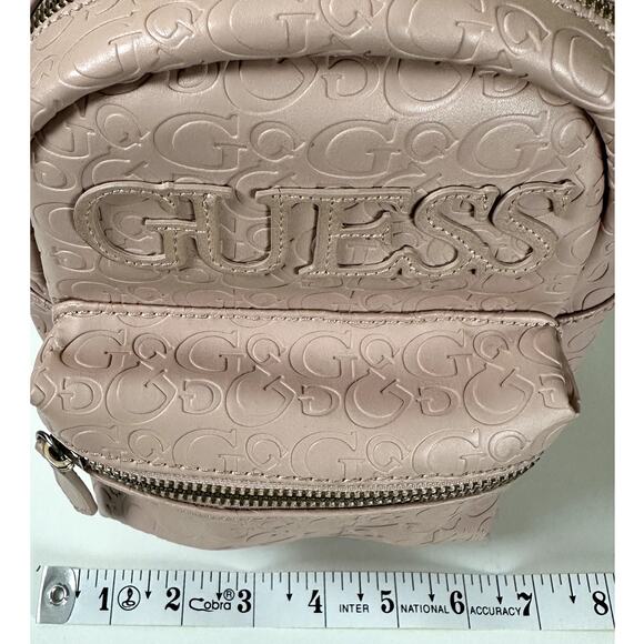 Guess Mini Backpack Women Purse Bag Light Pink Classic Preppy Shopping Spellout - Picture 8 of 12